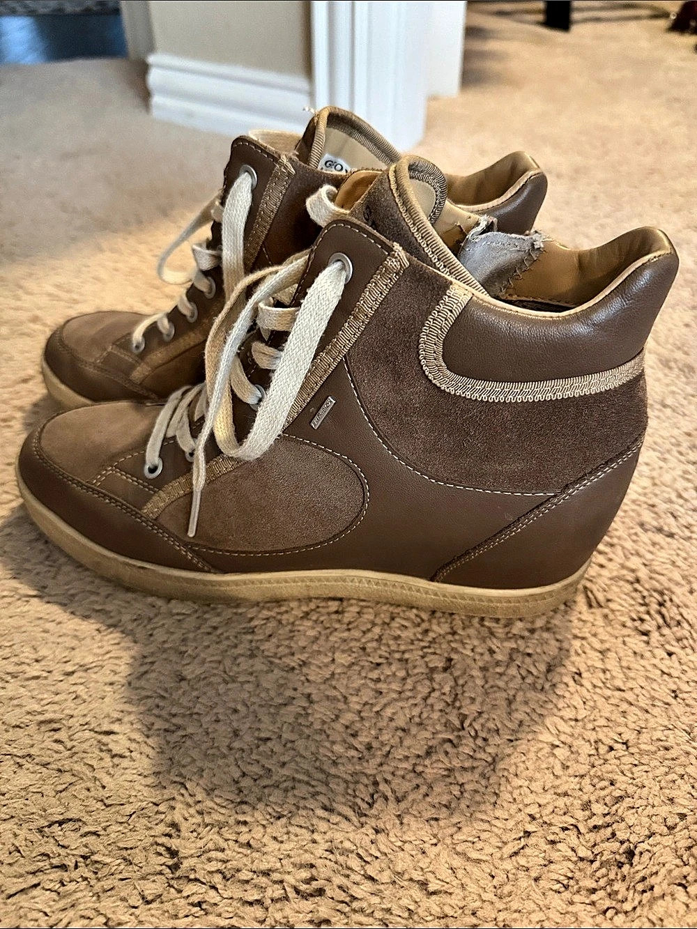 Geox D Ilde A Wedge Sneaker Brown